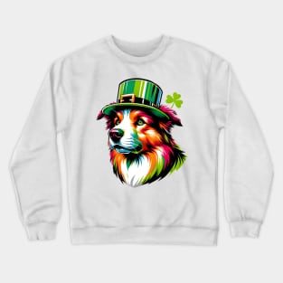 Danish-Swedish Farmdog Enjoys Saint Patrick's Day Crewneck Sweatshirt